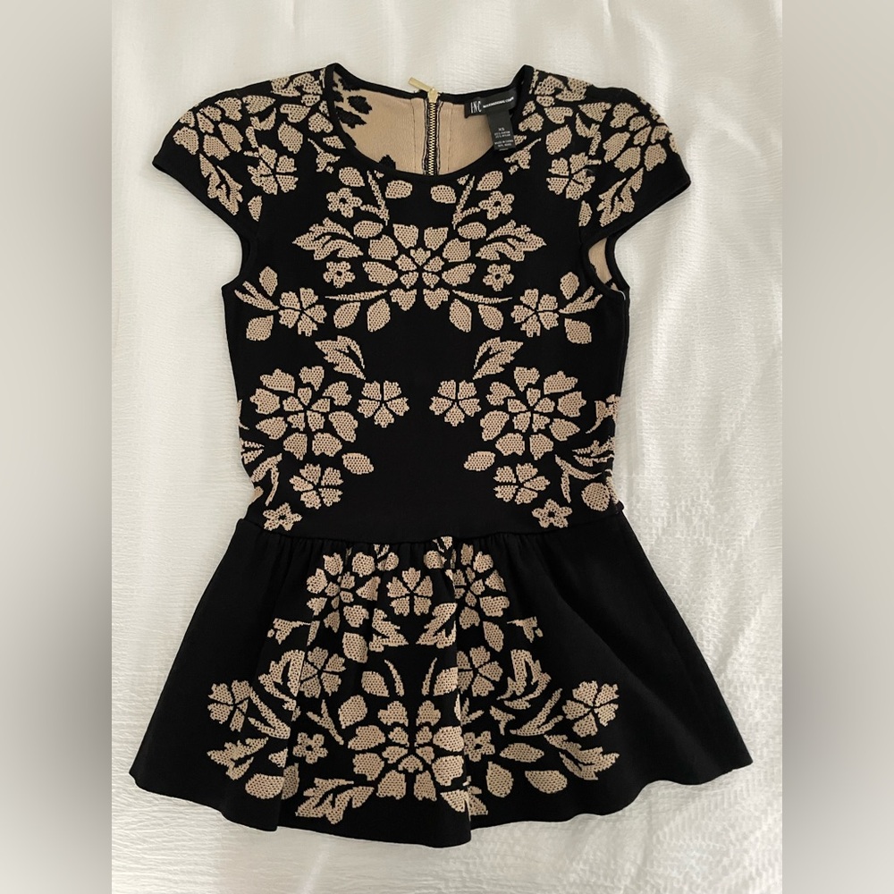 Black and Tan Peplum Top NWOT